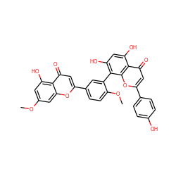 COc1cc(O)c2c(=O)cc(-c3ccc(OC)c(-c4c(O)cc(O)c5c(=O)cc(-c6ccc(O)cc6)oc45)c3)oc2c1 ZINC000001531664