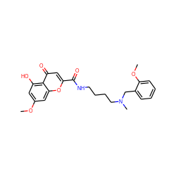 COc1cc(O)c2c(=O)cc(C(=O)NCCCCN(C)Cc3ccccc3OC)oc2c1 ZINC000299859635