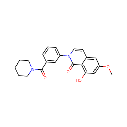 COc1cc(O)c2c(=O)n(-c3cccc(C(=O)N4CCCCC4)c3)ccc2c1 ZINC000096938023