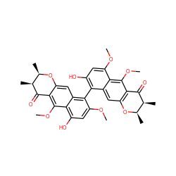 COc1cc(O)c2c(OC)c3c(cc2c1-c1c(O)cc(OC)c2c(OC)c4c(cc12)O[C@H](C)[C@H](C)C4=O)O[C@H](C)[C@H](C)C3=O ZINC000027762543