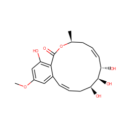 COc1cc(O)c2c(c1)/C=C/C[C@H](O)[C@H](O)[C@@H](O)/C=C/C[C@H](C)OC2=O ZINC000049089479