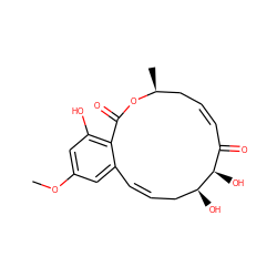 COc1cc(O)c2c(c1)/C=C/C[C@H](O)[C@H](O)C(=O)/C=C/C[C@H](C)OC2=O ZINC000100091176