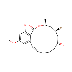 COc1cc(O)c2c(c1)/C=C/CCCC(=O)C[C@H](Br)C[C@H](C)OC2=O ZINC000066097779