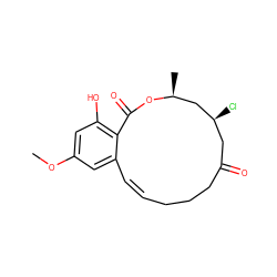 COc1cc(O)c2c(c1)/C=C/CCCC(=O)C[C@H](Cl)C[C@H](C)OC2=O ZINC000066065893