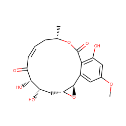 COc1cc(O)c2c(c1)[C@H]1O[C@@H]1C[C@H](O)[C@H](O)C(=O)/C=C/C[C@H](C)OC2=O ZINC000103544948