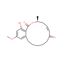 COc1cc(O)c2c(c1)CCCCCC(=O)/C=C/C[C@H](C)OC2=O ZINC000043700151