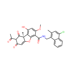 COc1cc(O)c2c(c1C(=O)NCc1c(C)cc(Cl)c3ccccc13)OC1=CC(=O)C(C(C)=O)C(=O)[C@]12C ZINC000084709500