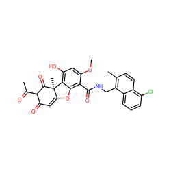 COc1cc(O)c2c(c1C(=O)NCc1c(C)ccc3c(Cl)cccc13)OC1=CC(=O)C(C(C)=O)C(=O)[C@]12C ZINC000101510963