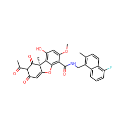 COc1cc(O)c2c(c1C(=O)NCc1c(C)ccc3c(F)cccc13)OC1=CC(=O)C(C(C)=O)C(=O)[C@]12C ZINC000084711074