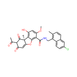 COc1cc(O)c2c(c1C(=O)NCc1c(C)ccc3cc(Cl)ccc13)OC1=CC(=O)C(C(C)=O)C(=O)[C@]12C ZINC000101510966