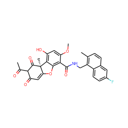 COc1cc(O)c2c(c1C(=O)NCc1c(C)ccc3cc(F)ccc13)OC1=CC(=O)C(C(C)=O)C(=O)[C@]12C ZINC000101510972