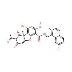 COc1cc(O)c2c(c1C(=O)NCc1c(C)ccc3ccc(Cl)cc13)OC1=CC(=O)C(C(C)=O)C(=O)[C@]12C ZINC000101510969