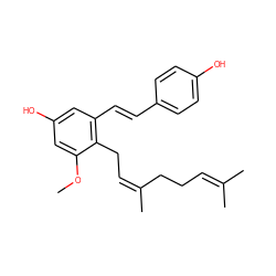 COc1cc(O)cc(/C=C/c2ccc(O)cc2)c1C/C=C(/C)CCC=C(C)C ZINC000653850162