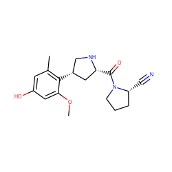 COc1cc(O)cc(C)c1[C@@H]1CN[C@H](C(=O)N2CCC[C@H]2C#N)C1 ZINC000028714256