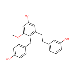 COc1cc(O)cc(CCc2cccc(O)c2)c1Cc1ccc(O)cc1 ZINC000014811017