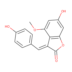 COc1cc(O)cc2c1/C(=C\c1ccc(O)cc1)C(=O)O2 ZINC000049807738