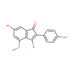 COc1cc(O)cc2c1C(Br)=C(c1ccc(O)cc1)C2=O ZINC000028475012