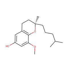 COc1cc(O)cc2c1O[C@](C)(CCCC(C)C)CC2 ZINC000220759208