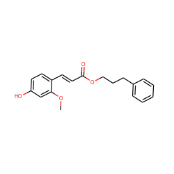 COc1cc(O)ccc1/C=C/C(=O)OCCCc1ccccc1 ZINC000082157633