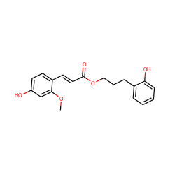 COc1cc(O)ccc1/C=C/C(=O)OCCCc1ccccc1O ZINC000073224154