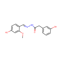 COc1cc(O)ccc1/C=N/NC(=O)Cc1cccc(O)c1 ZINC000299820098