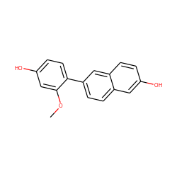 COc1cc(O)ccc1-c1ccc2cc(O)ccc2c1 ZINC000013645059