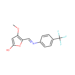 COc1cc(O)oc1/C=N/c1ccc(C(F)(F)F)cc1 ZINC000006229976