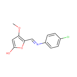 COc1cc(O)oc1/C=N/c1ccc(Cl)cc1 ZINC000101469629