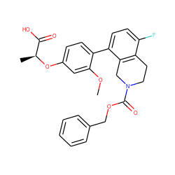 COc1cc(O[C@@H](C)C(=O)O)ccc1-c1ccc(F)c2c1CN(C(=O)OCc1ccccc1)CC2 ZINC000143942847