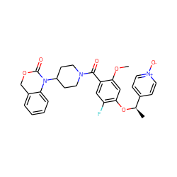 COc1cc(O[C@H](C)c2cc[n+]([O-])cc2)c(F)cc1C(=O)N1CCC(N2C(=O)OCc3ccccc32)CC1 ZINC000026833131