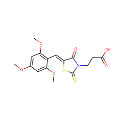 COc1cc(OC)c(/C=C2\SC(=S)N(CCC(=O)O)C2=O)c(OC)c1 ZINC000115731354