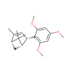 COc1cc(OC)c([C@H]2C=C(C)[C@H]3C[C@@H]2C3(C)C)c(OC)c1 ZINC000004114341