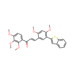 COc1cc(OC)c(-c2cc3ccccc3s2)cc1/C=C/C(=O)c1ccc(OC)c(OC)c1OC ZINC000029252954