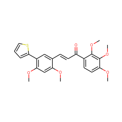 COc1cc(OC)c(-c2cccs2)cc1/C=C/C(=O)c1ccc(OC)c(OC)c1OC ZINC000029319144