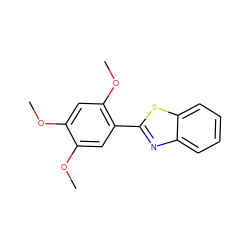 COc1cc(OC)c(-c2nc3ccccc3s2)cc1OC ZINC000000804904