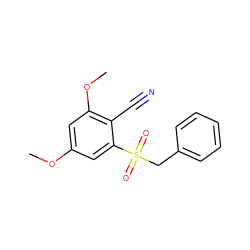 COc1cc(OC)c(C#N)c(S(=O)(=O)Cc2ccccc2)c1 ZINC000000097990