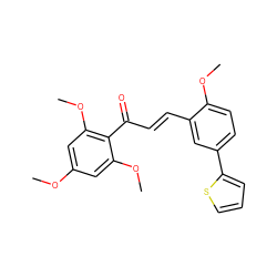 COc1cc(OC)c(C(=O)/C=C/c2cc(-c3cccs3)ccc2OC)c(OC)c1 ZINC000029250961