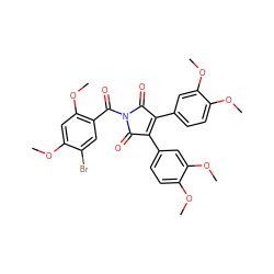 COc1cc(OC)c(C(=O)N2C(=O)C(c3ccc(OC)c(OC)c3)=C(c3ccc(OC)c(OC)c3)C2=O)cc1Br ZINC000473088063