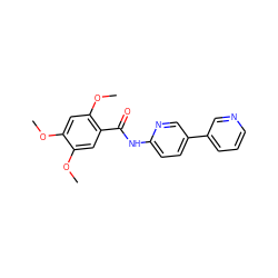 COc1cc(OC)c(C(=O)Nc2ccc(-c3cccnc3)cn2)cc1OC ZINC000299826186