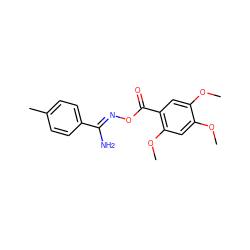 COc1cc(OC)c(C(=O)O/N=C(\N)c2ccc(C)cc2)cc1OC ZINC000004270857