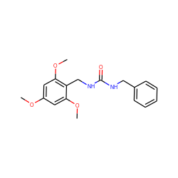 COc1cc(OC)c(CNC(=O)NCc2ccccc2)c(OC)c1 ZINC000056329777