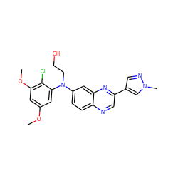 COc1cc(OC)c(Cl)c(N(CCO)c2ccc3ncc(-c4cnn(C)c4)nc3c2)c1 ZINC000072317997