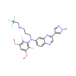 COc1cc(OC)c(F)c(N(CCCNCC(F)(F)F)c2ccc3ncc(-c4cnn(C)c4)nc3c2)c1F ZINC000222887041