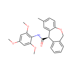 COc1cc(OC)c(NC(=O)[C@@H]2c3ccccc3COc3ccc(C)cc32)c(OC)c1 ZINC000013735123
