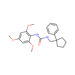 COc1cc(OC)c(NC(=O)NCC2(c3ccccc3)CCCC2)c(OC)c1 ZINC000013833496