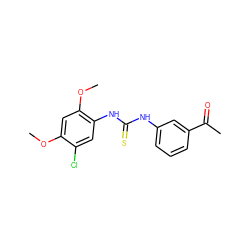 COc1cc(OC)c(NC(=S)Nc2cccc(C(C)=O)c2)cc1Cl ZINC000008682660