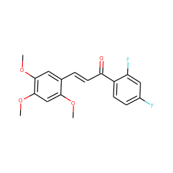 COc1cc(OC)c(OC)cc1/C=C/C(=O)c1ccc(F)cc1F ZINC000007712553