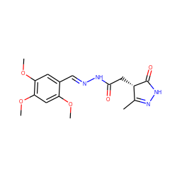 COc1cc(OC)c(OC)cc1/C=N/NC(=O)C[C@@H]1C(=O)NN=C1C ZINC000100334310