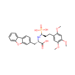 COc1cc(OC)c(OC)cc1CC[C@@H](N[C@@H](Cc1ccc2c(c1)oc1ccccc12)C(=O)O)P(=O)(O)O ZINC000027557514