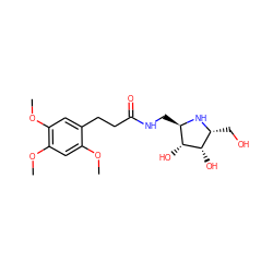 COc1cc(OC)c(OC)cc1CCC(=O)NC[C@H]1N[C@H](CO)[C@H](O)[C@@H]1O ZINC001772598451